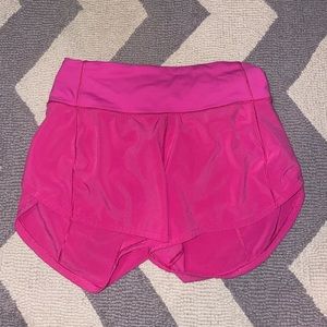 lululemon high waisted speed ups! size 2 and 4”